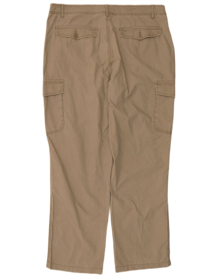 Calça cargo reta masculina Marks & Spencer W38 L31 algodão bege