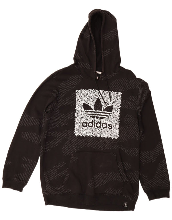 ADIDAS Mens Graphic Hoodie Jumper Grande Algodão Camuflado Preto