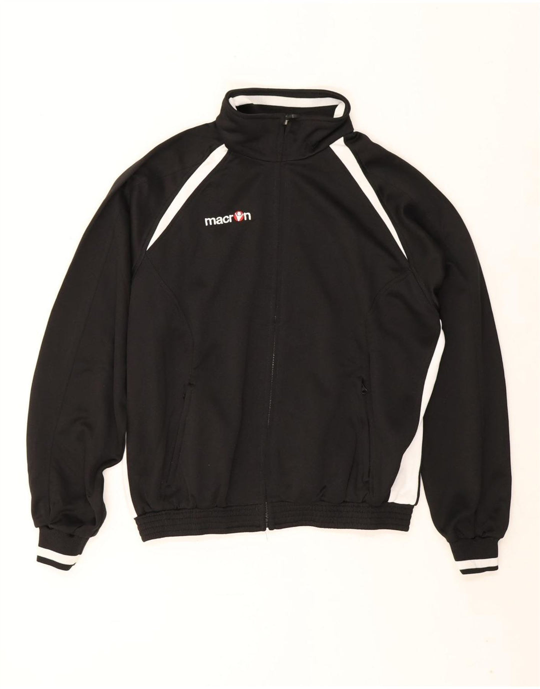 Macron masculino solto ajuste agasalho jaqueta superior pequeno bloco colorido preto