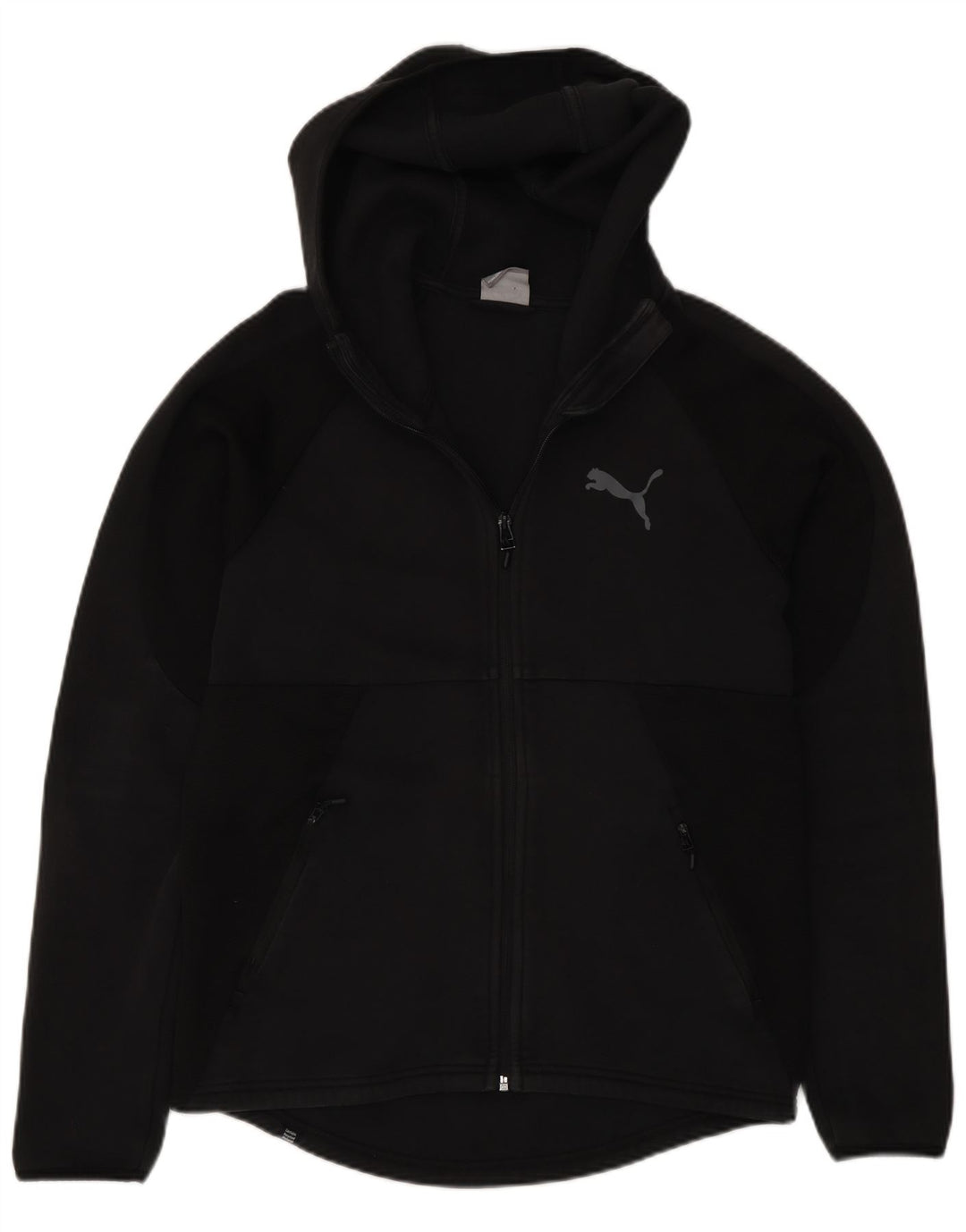 Suéter masculino Puma Regular Fit Zip com capuz médio algodão preto