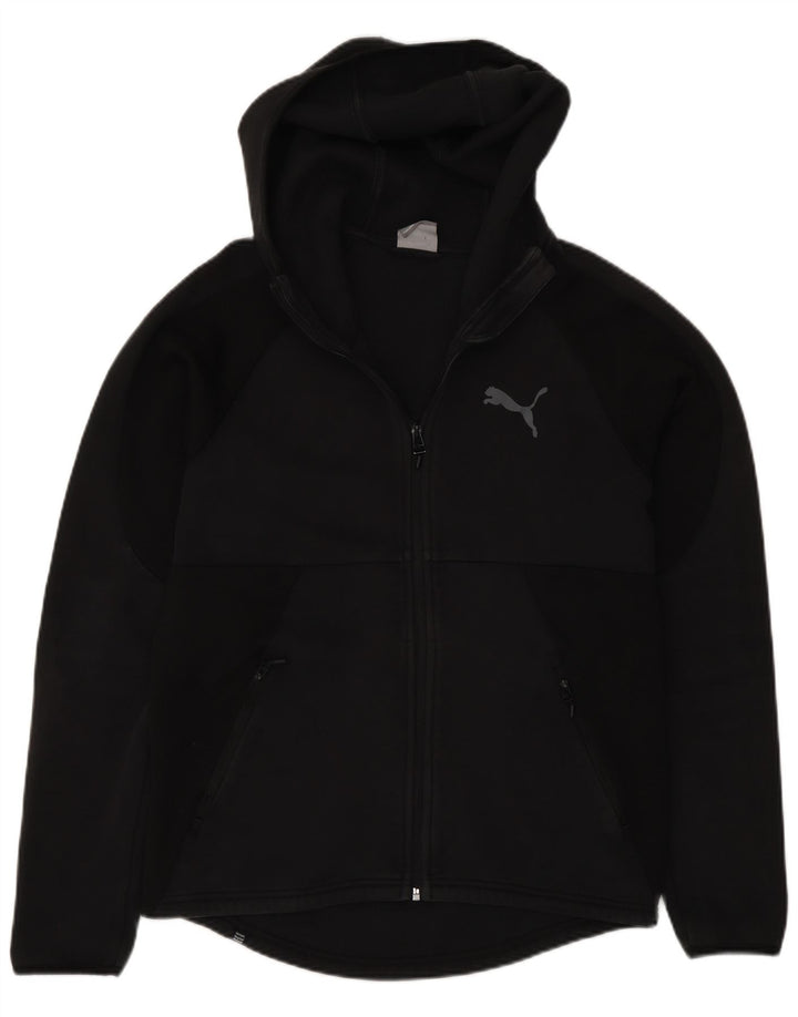 Suéter masculino Puma Regular Fit Zip com capuz médio algodão preto