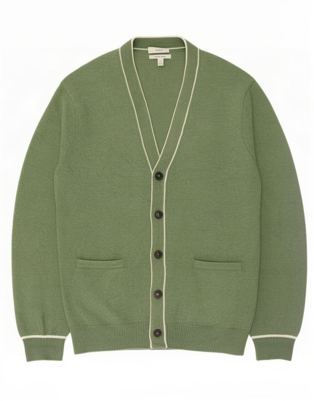 Suéter cardigã masculino Marks & Spencer 2XL poliéster verde