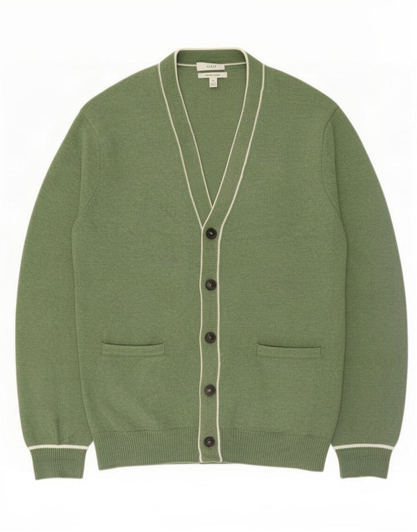 Suéter cardigã masculino Marks & Spencer 2XL poliéster verde