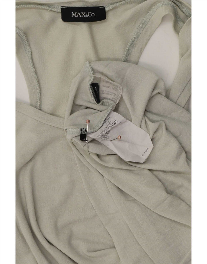 Colete feminino Max & Co. Top UK 12 viscose cinza médio