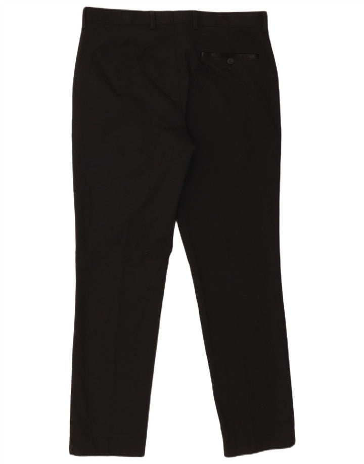 Calça masculina Marks & Spencer Slim Suit W34 L31 poliéster preto