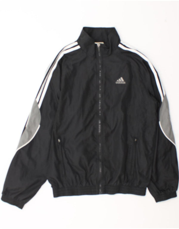 Adidas Mens Tracksuit Top Jacket UK 36/38 Pequeno Preto Colorblock Poliéster