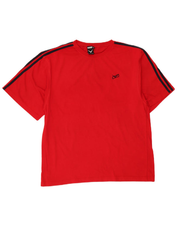 Camiseta masculina vintage Top XL algodão vermelho