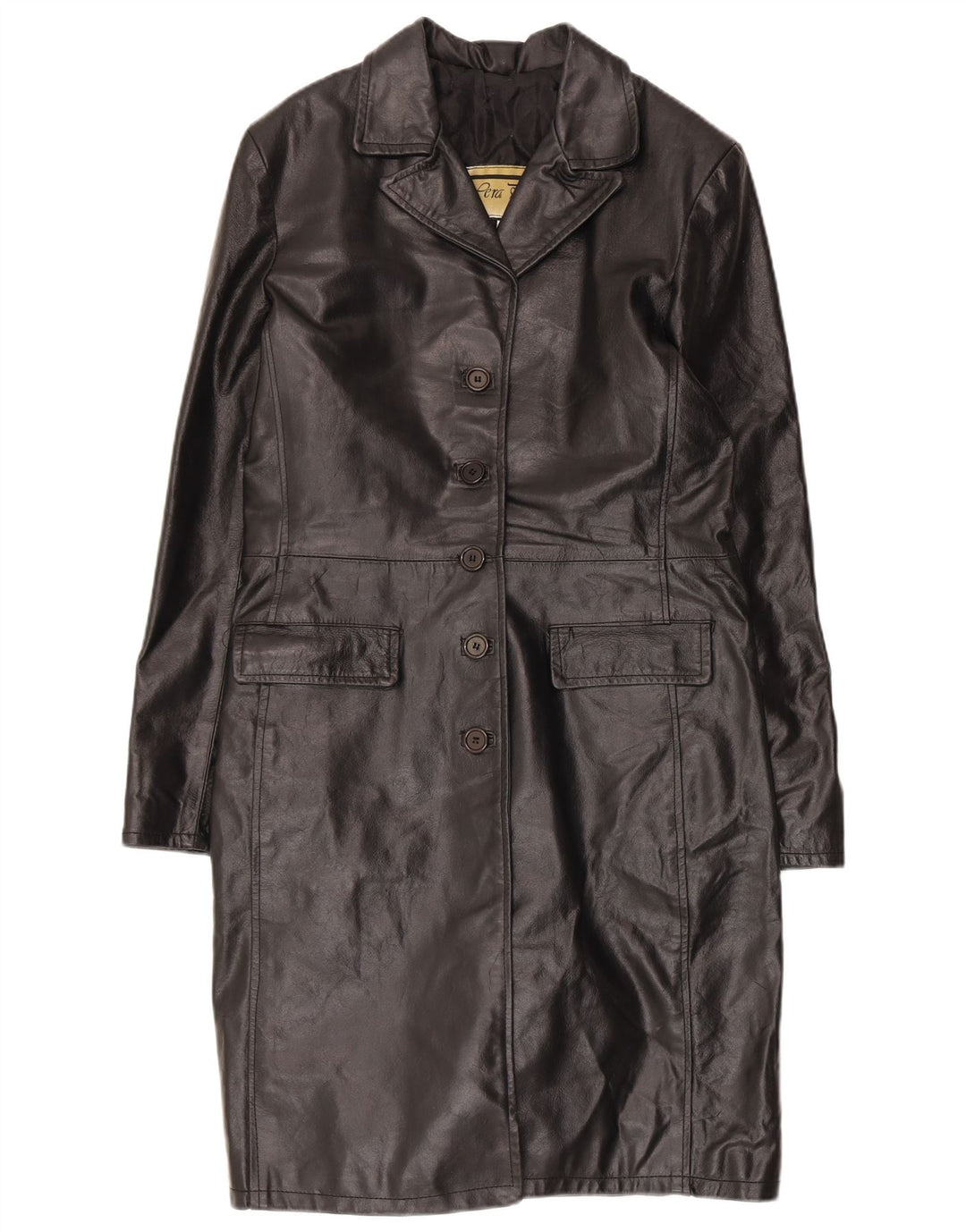 Casaco de couro feminino vintage UK 18 XL couro preto
