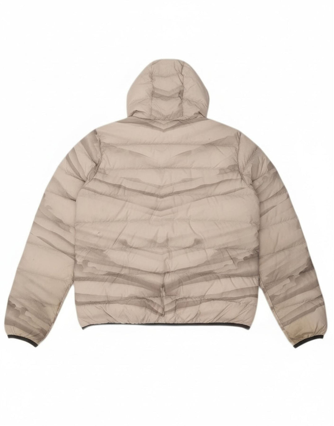 Jaqueta feminina acolchoada com capuz Jack Wolfskin Reino Unido 18 XL cinza tie-dye poliéster