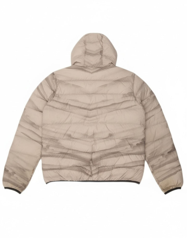 Jaqueta feminina acolchoada com capuz Jack Wolfskin Reino Unido 18 XL cinza tie-dye poliéster