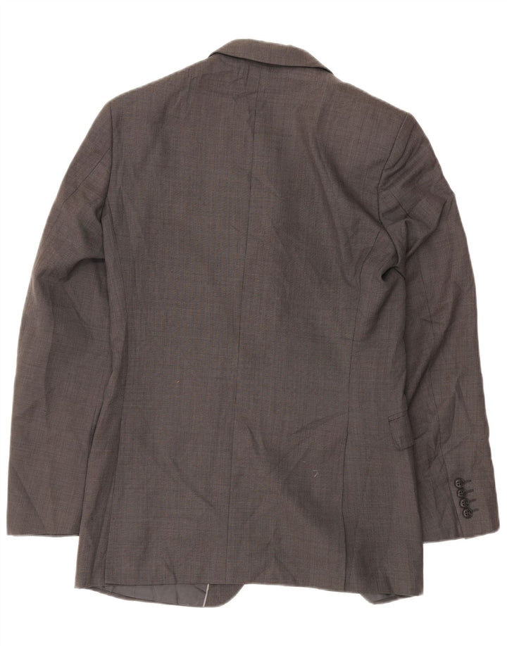 Jaqueta blazer masculina de 2 botões Marks & Spencer Reino Unido 36 pequena lã cinza