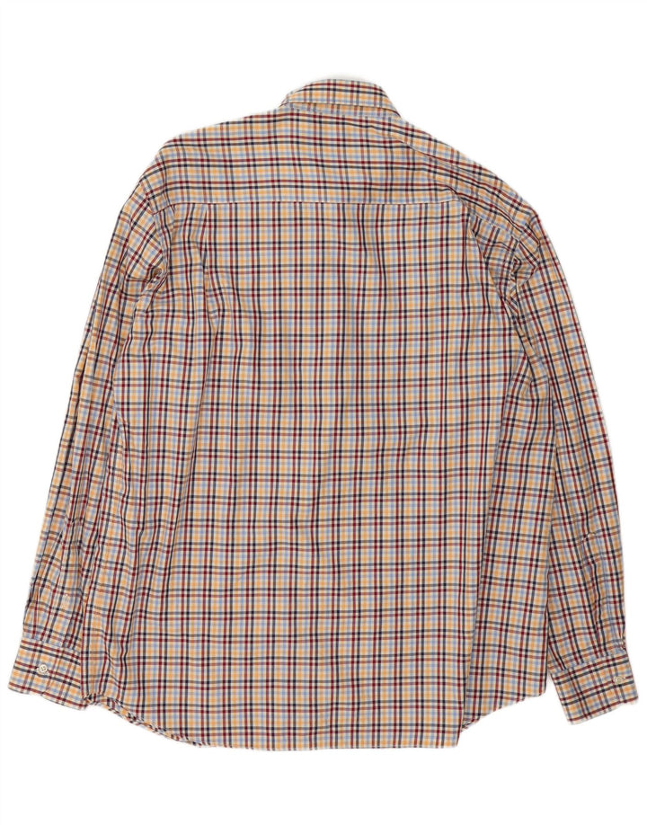 Camisa masculina de flanela Paul & Shark tamanho 43 XL algodão xadrez multicolorido