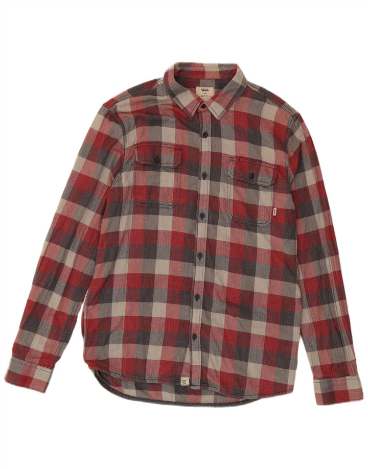 Camisa masculina de flanela Vans grande algodão xadrez vermelho