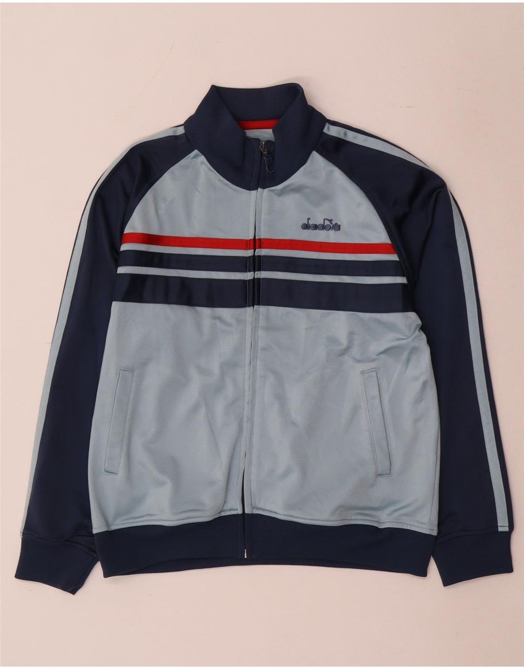 Jaqueta Diadora Meninos Treino Top 12-13 Anos Azul Colourblock Poliéster