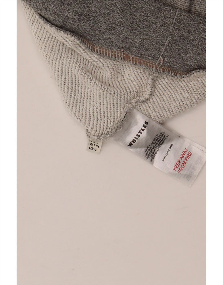 WHISTLES Suéter gráfico feminino oversized UK 8 pequeno cinza