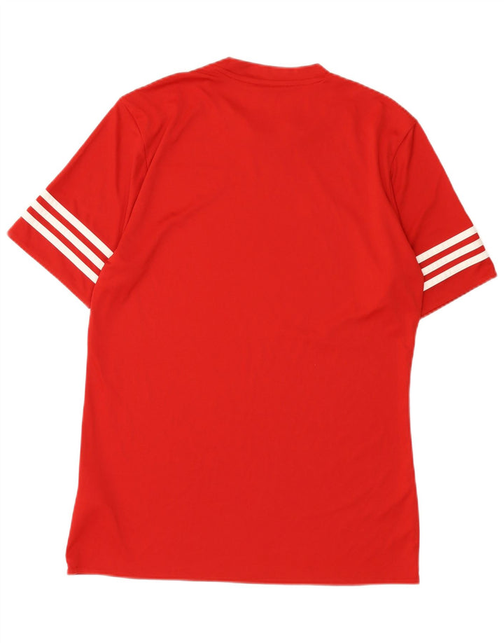 Adidas Mens Climalite Camiseta Top Médio Poliéster Vermelho
