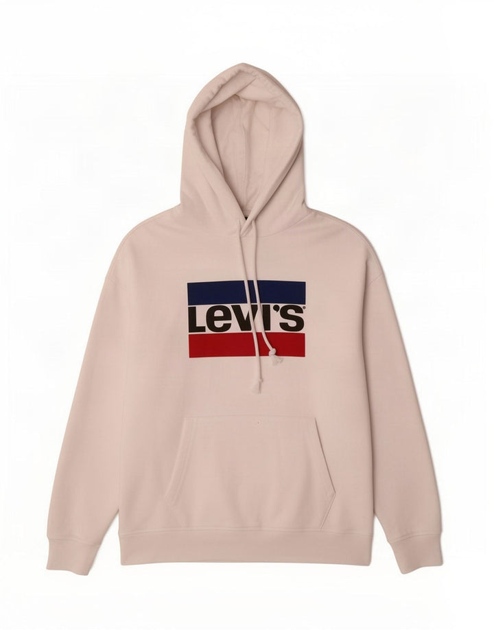 Suéter com capuz gráfico masculino Levi's médio algodão branco