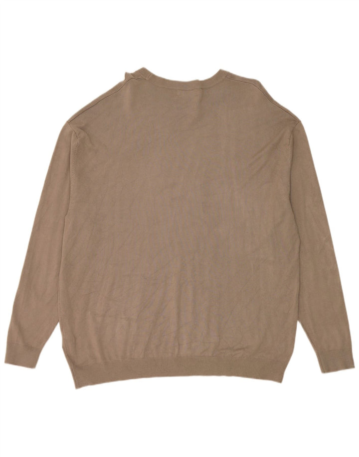Zara Suéter masculino com gola redonda XL Viscose cinza