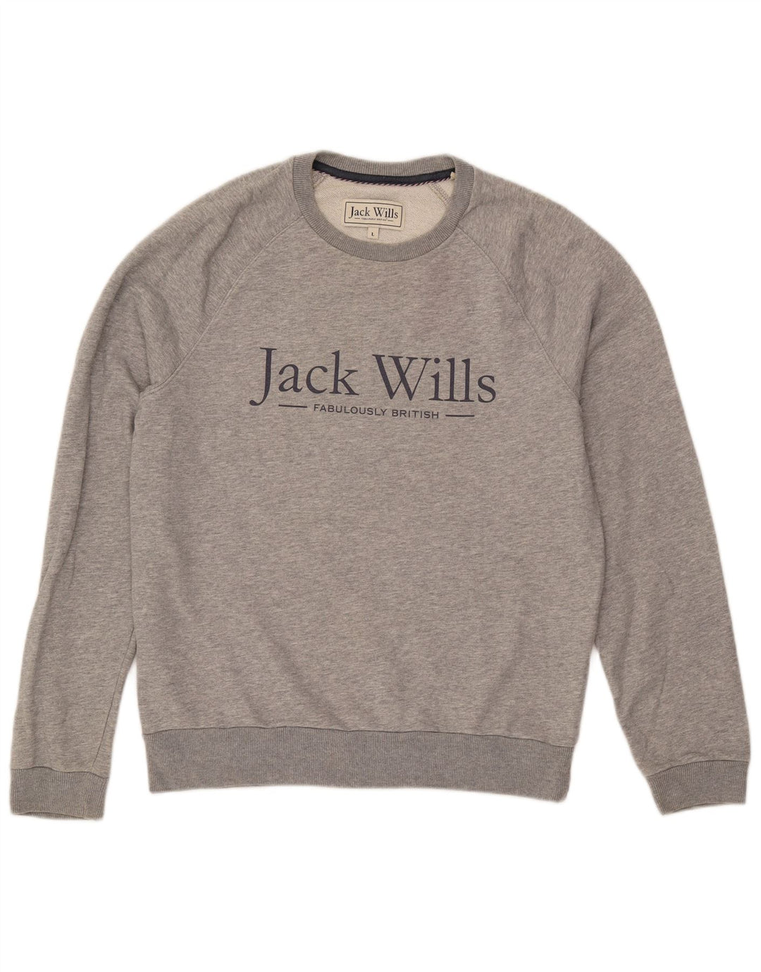 JACK WILLS Suéter gráfico masculino grande algodão cinza