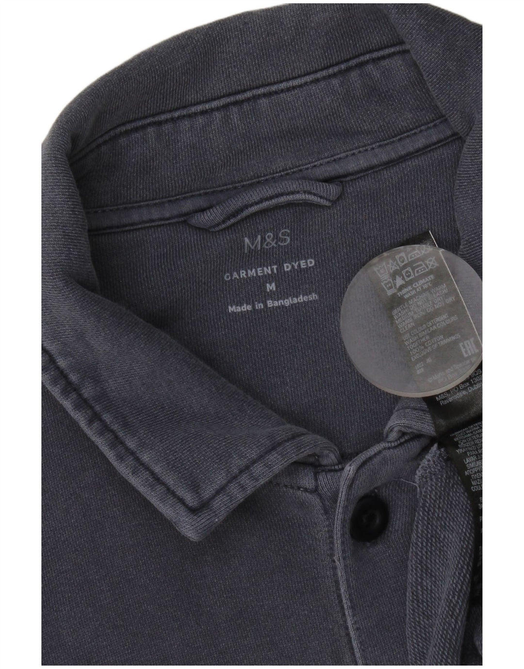 Camisa feminina Marks & Spencer Reino Unido 14 algodão azul médio