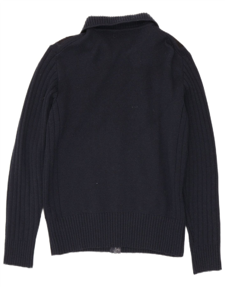 Suéter Cardigan Masculino Ranger IT 50 Lã Virgem Colorblock Azul Marinho Médio