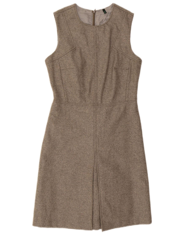 Vestido feminino Benetton sem mangas, UK 10, pequeno, cinza, lã