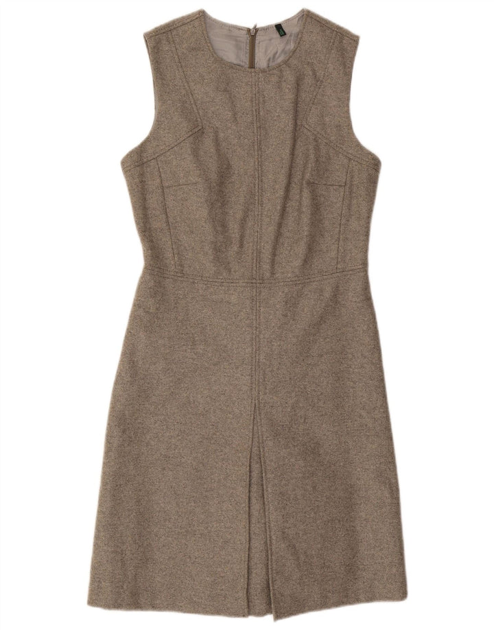 Vestido feminino Benetton sem mangas, UK 10, pequeno, cinza, lã