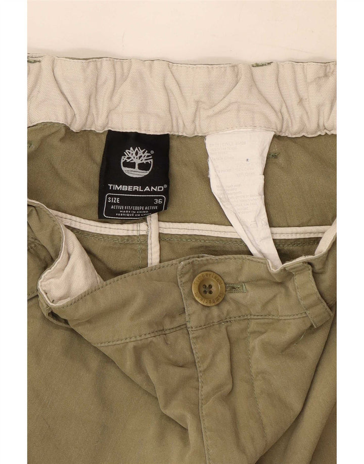 Timberland Mens Cargo Shorts Grande W36 Algodão Cáqui
