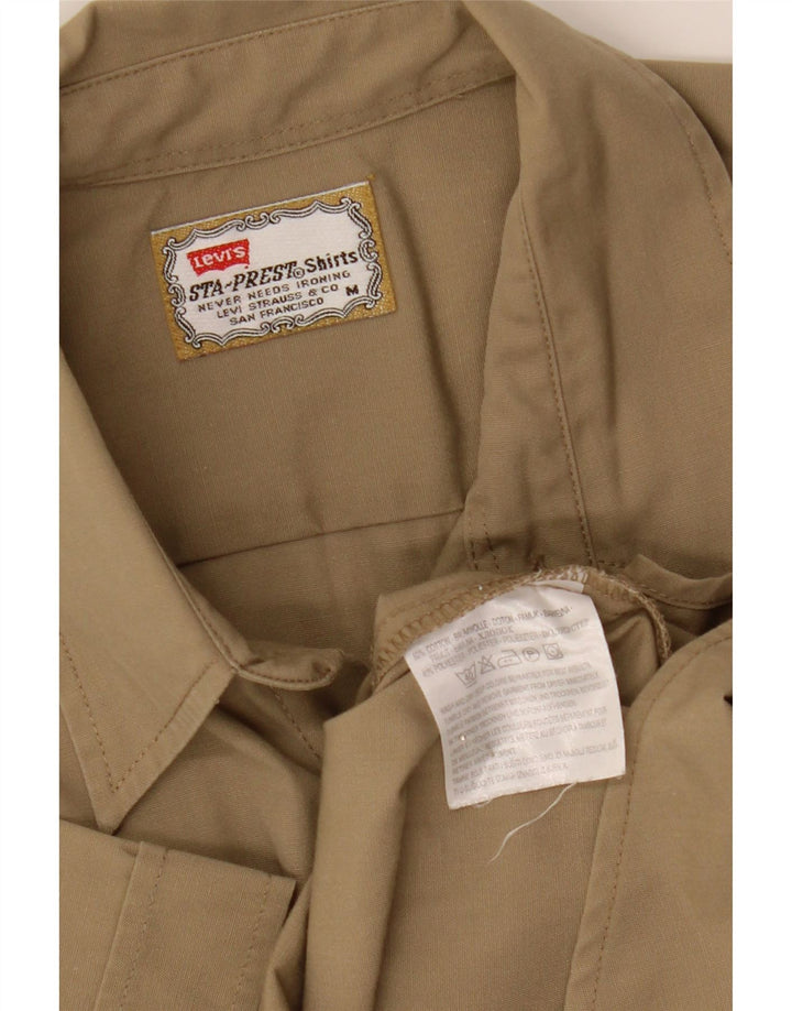 Camisa masculina de manga curta Levi's de algodão cáqui médio