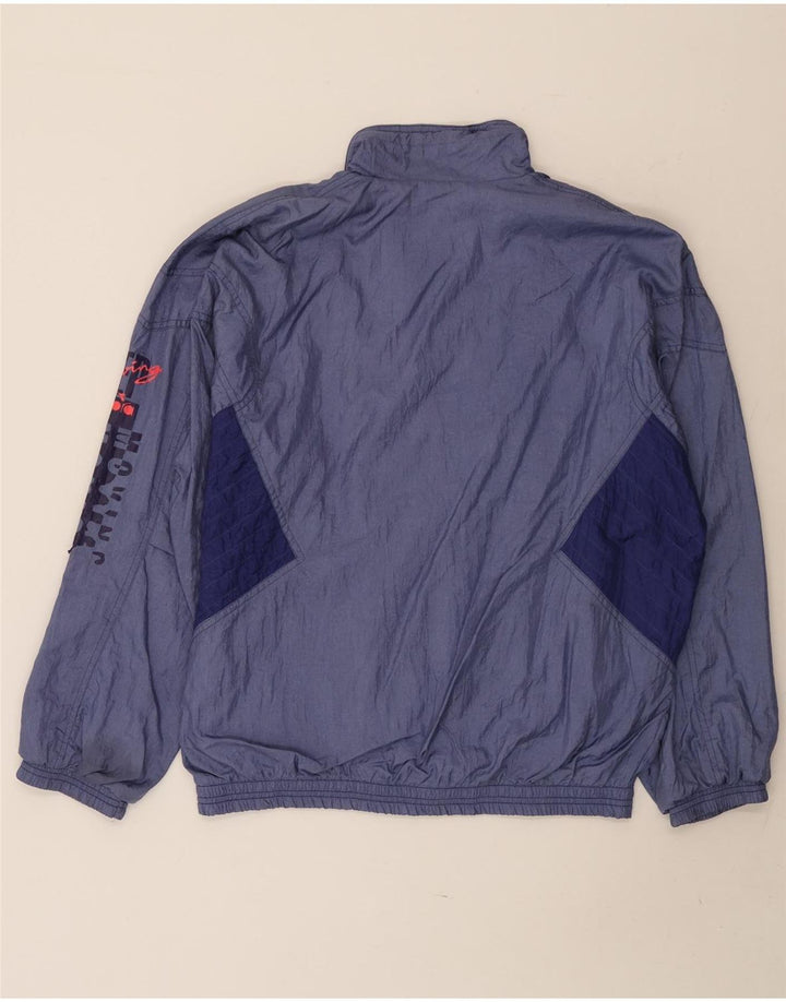Diadora feminino gráfico completo agasalho grande bloco colorido azul marinho