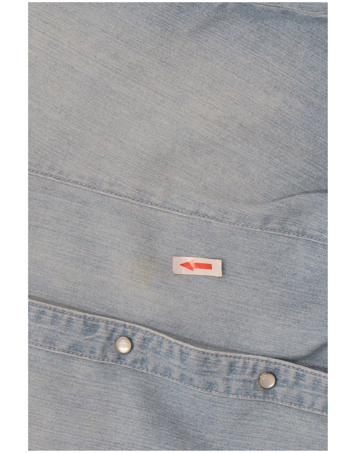 Camisa jeans feminina Puma UK 12 algodão azul médio