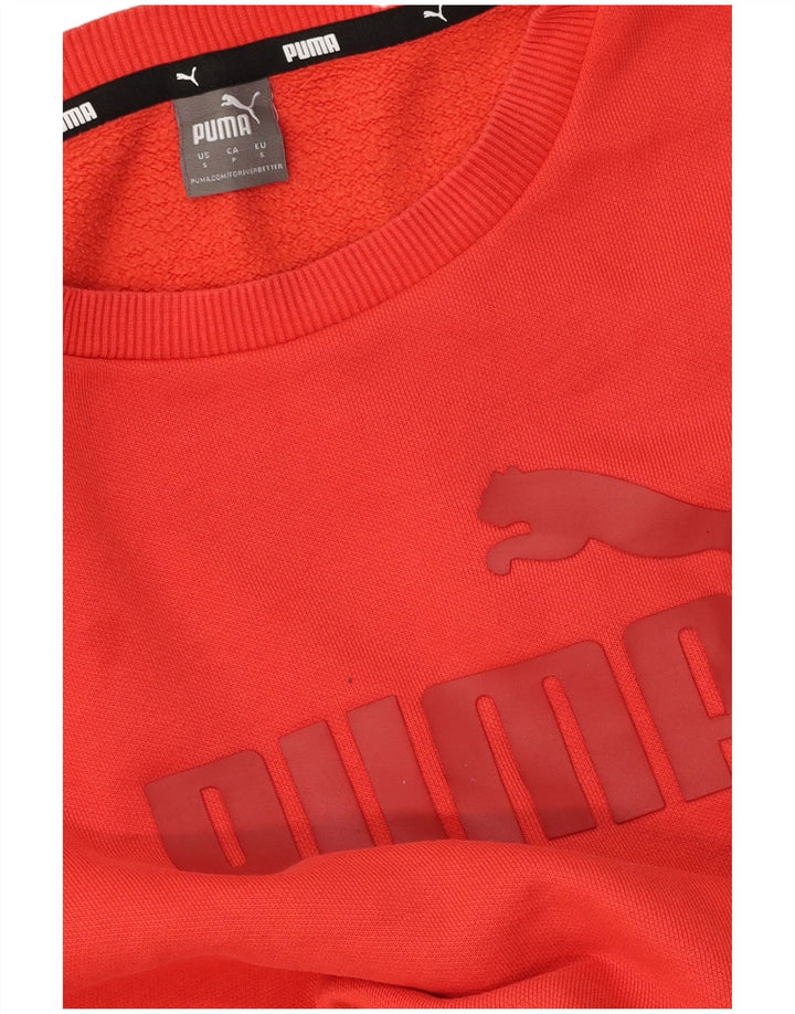 Puma Mens Graphic Moletom Jumper Pequeno Vermelho