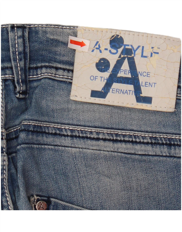 Jeans Slim Feminino Estilo A IT 46 Grande W33 L36 Algodão Azul
