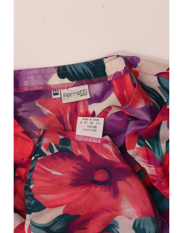 Blusa feminina Ferretti manga curta IT 46 grande floral multicolorida