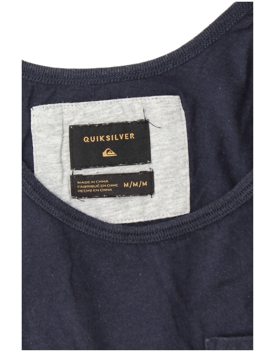 Colete masculino QUIKSILVER de algodão listrado azul marinho médio