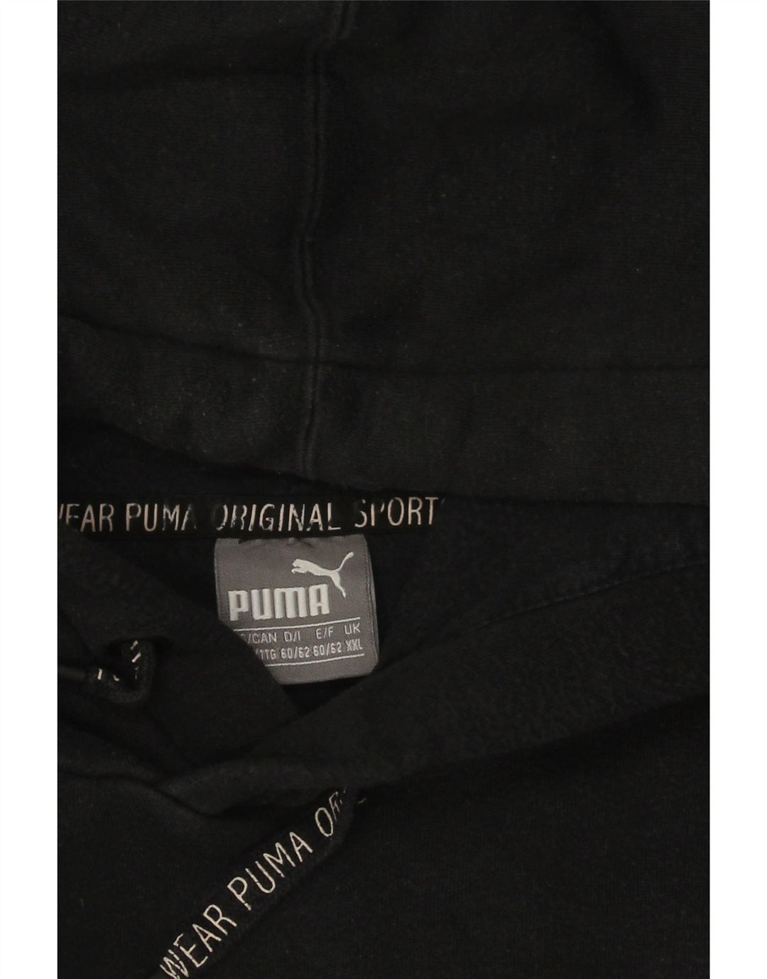 PUMA Mens Graphic Hoodie Jumper 2XL Black Cotton Vintage Puma and Second-Hand Puma from Messina Hembry 