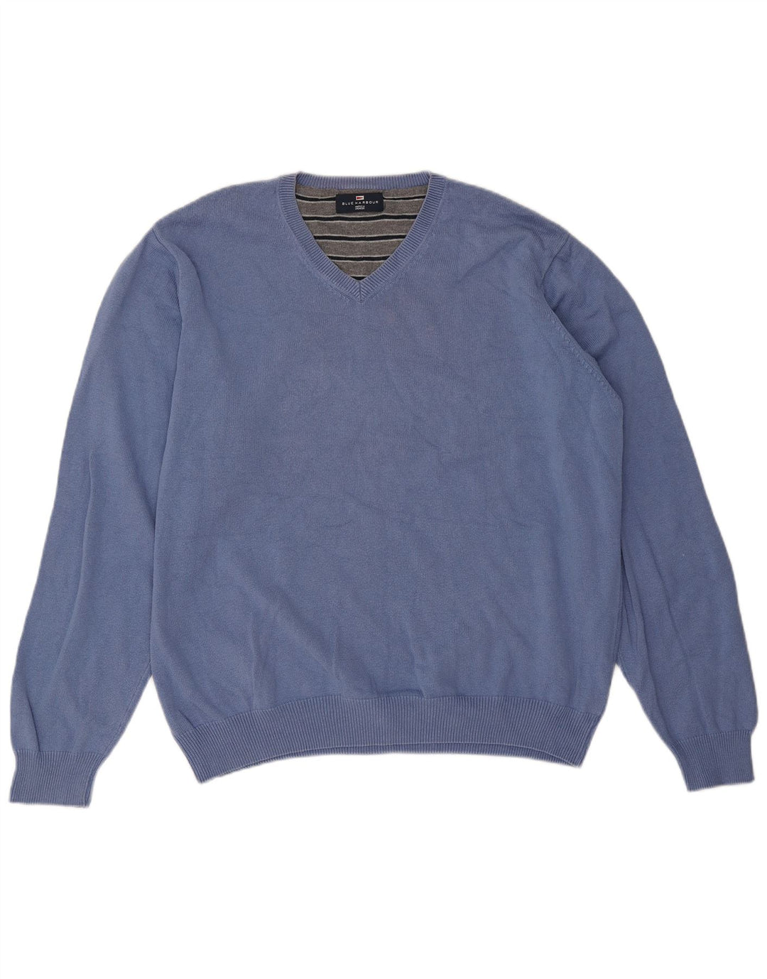 Suéter masculino Marks & Spencer Blue Harbor com decote em V XL algodão