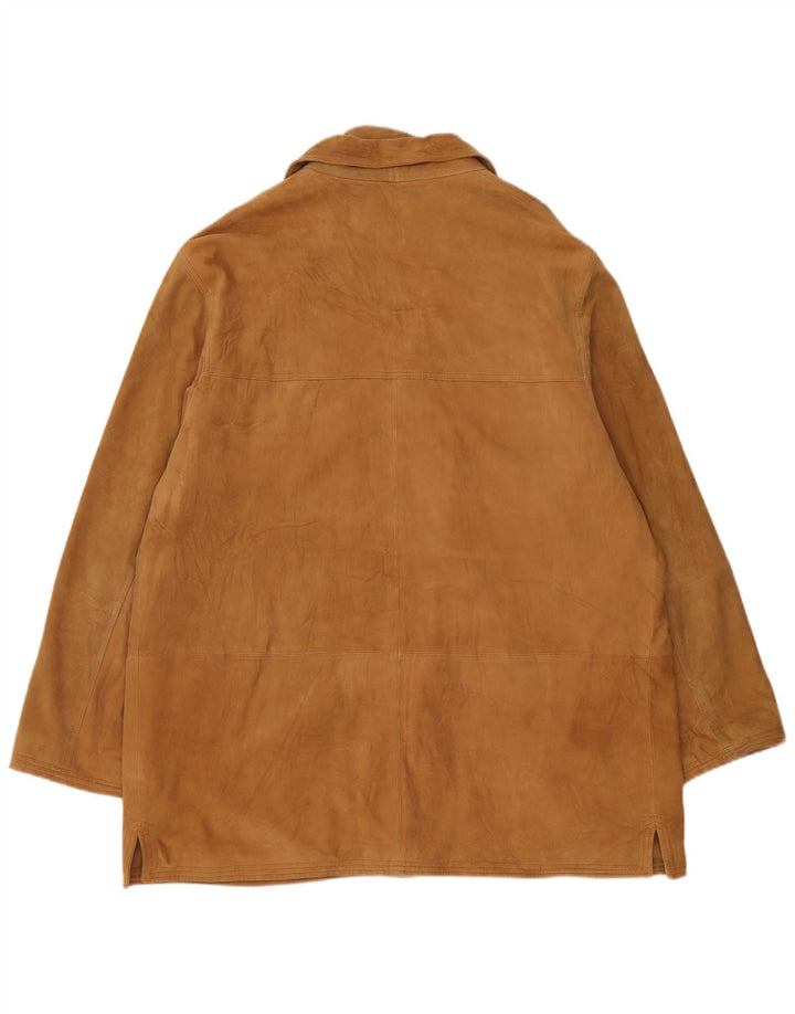 Sobretudo masculino Conbipel Free Heron Suede IT 58 2XL couro bege
