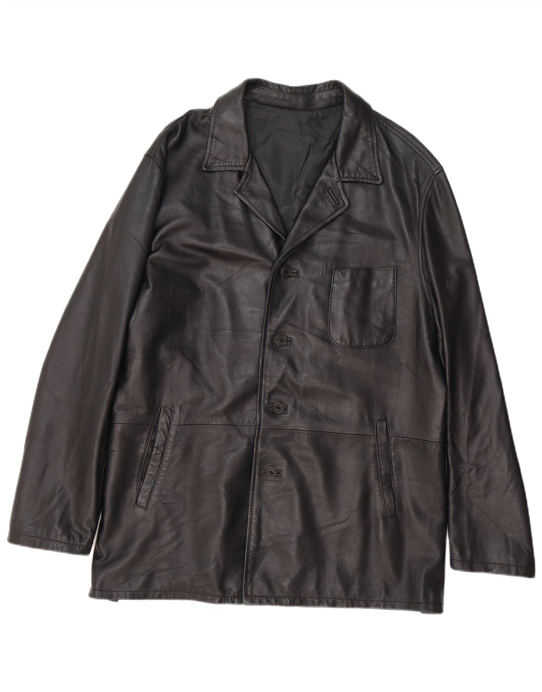 Jaqueta de couro masculina Conbipel IT 52 grande couro preto