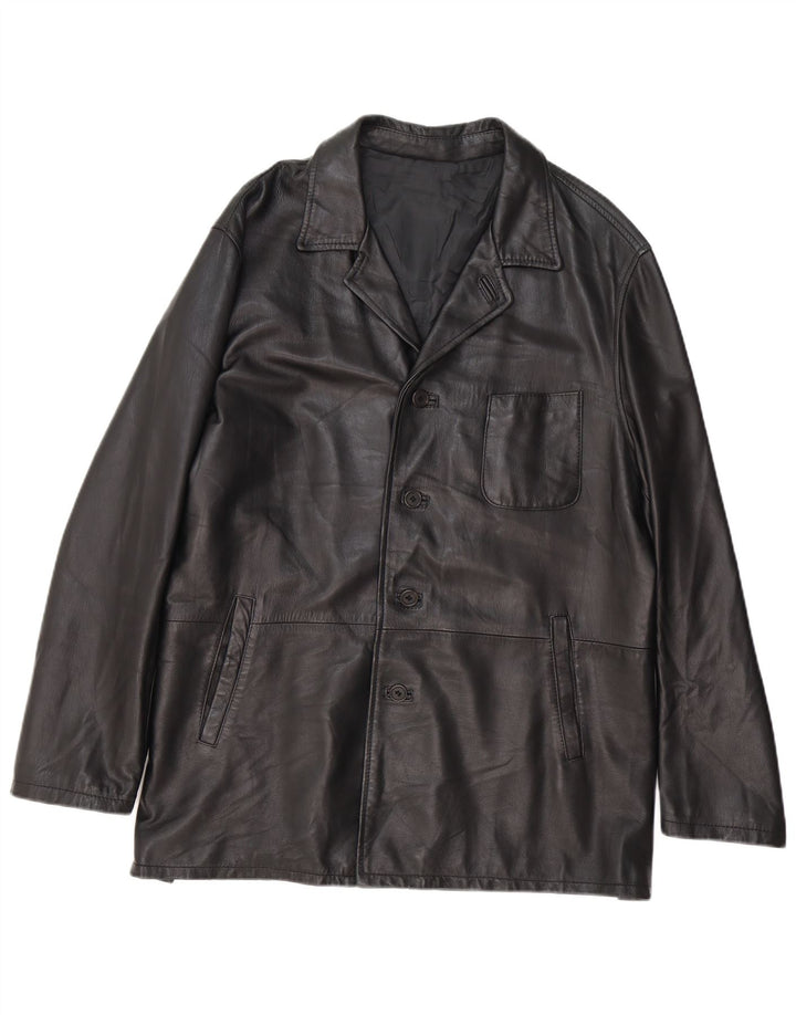 Jaqueta de couro masculina Conbipel IT 52 grande couro preto