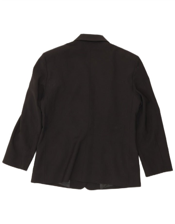 Jaqueta Blazer Feminina Benetton com 3 Botões IT 46 Grande Poliéster Preto