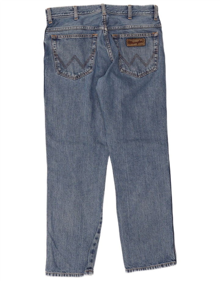 Wrangler Masculino Texas Straight Jeans W34 L30 Azul Algodão