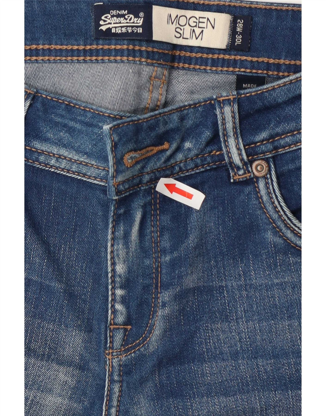 Superdry Womens Imogen Distressed Slim Jeans W28 L30 Azul Algodão