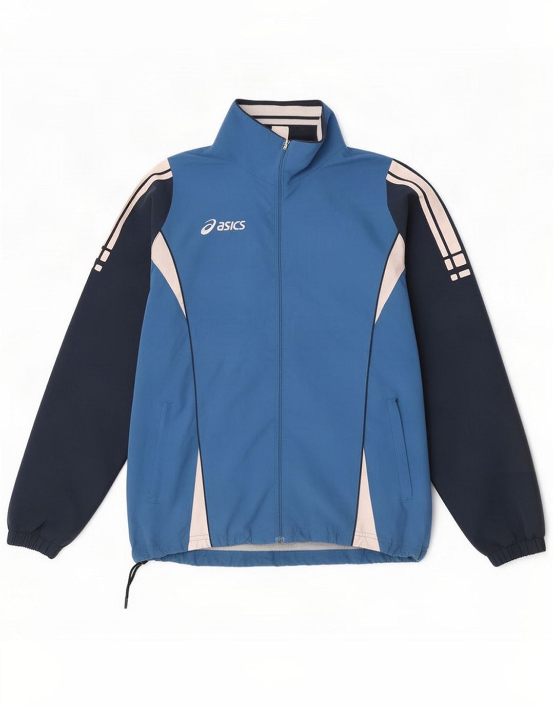 Jaqueta masculina de treino Asics grande azul marinho Colourblock poliéster