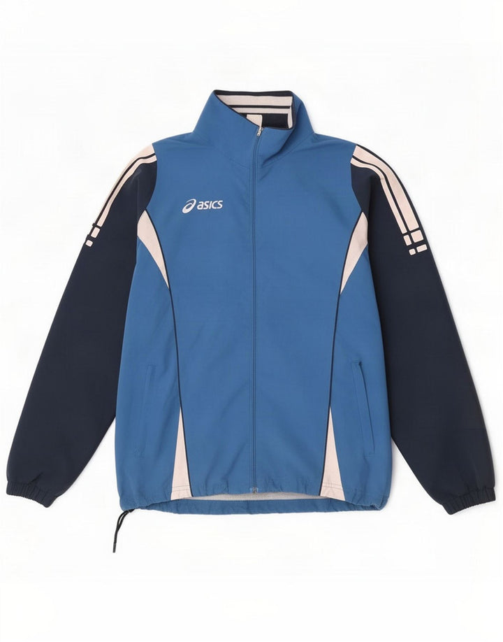 Jaqueta masculina de treino Asics grande azul marinho Colourblock poliéster