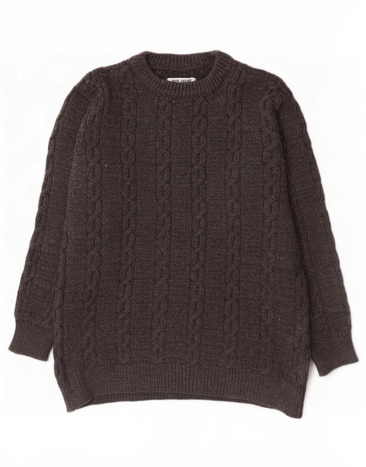 Dunnes Stores Suéter masculino com gola canoa grande de lã cinza