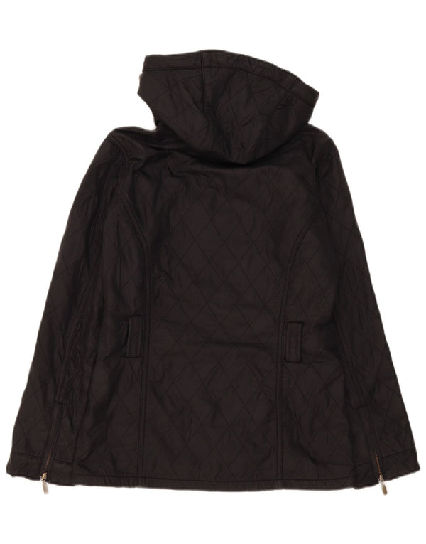 Jaqueta feminina acolchoada com capuz Barbour UK 8 pequena preta
