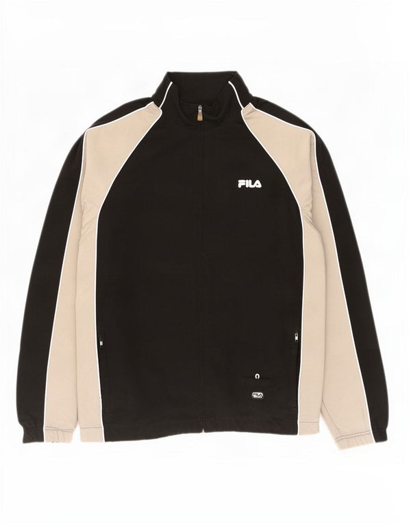 Fila Mens Tracksuit Top Jacket 2XL Preto Colourblock Poliéster
