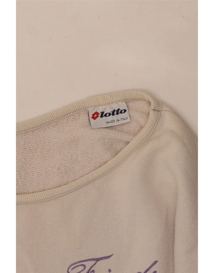 LOTTO moletom feminino cropped gráfico jumper IT 42 médio branco