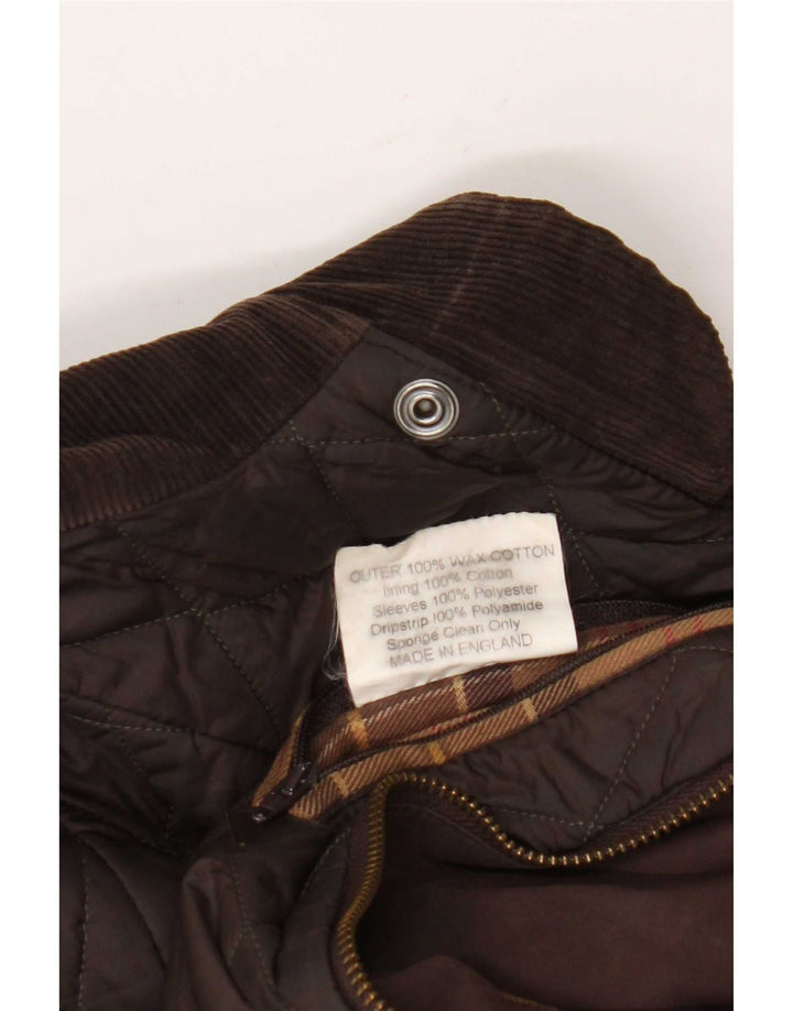 Jaqueta feminina de algodão encerado Barbour UK 8 pequena marrom